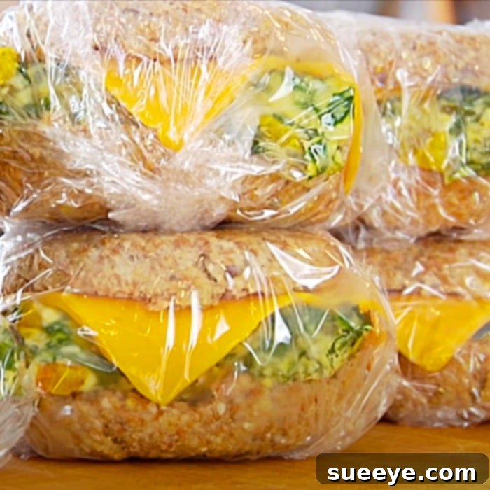 Homemade Grab-and-Go Breakfast Sandwiches 3 Freezer Friendly Breakfast Sandwich Recipe - How To Make A Breakfast Sandwich - Meal Prep Ideas