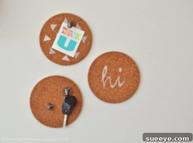 DIY Mini Pin Boards for Kitchen Reminders and Decor Small, decorative DIY mini pin boards holding notes and tiny accessories