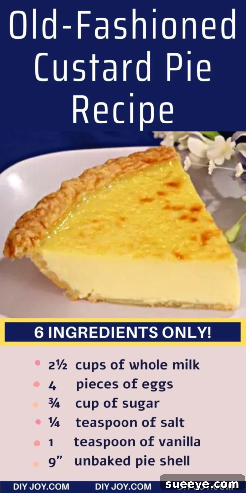 Heirloom Custard Pie 2 Easy Desserts - Old-Fashioned Custard Pie Recipe: A delightful and simple pie perfect for any occasion.