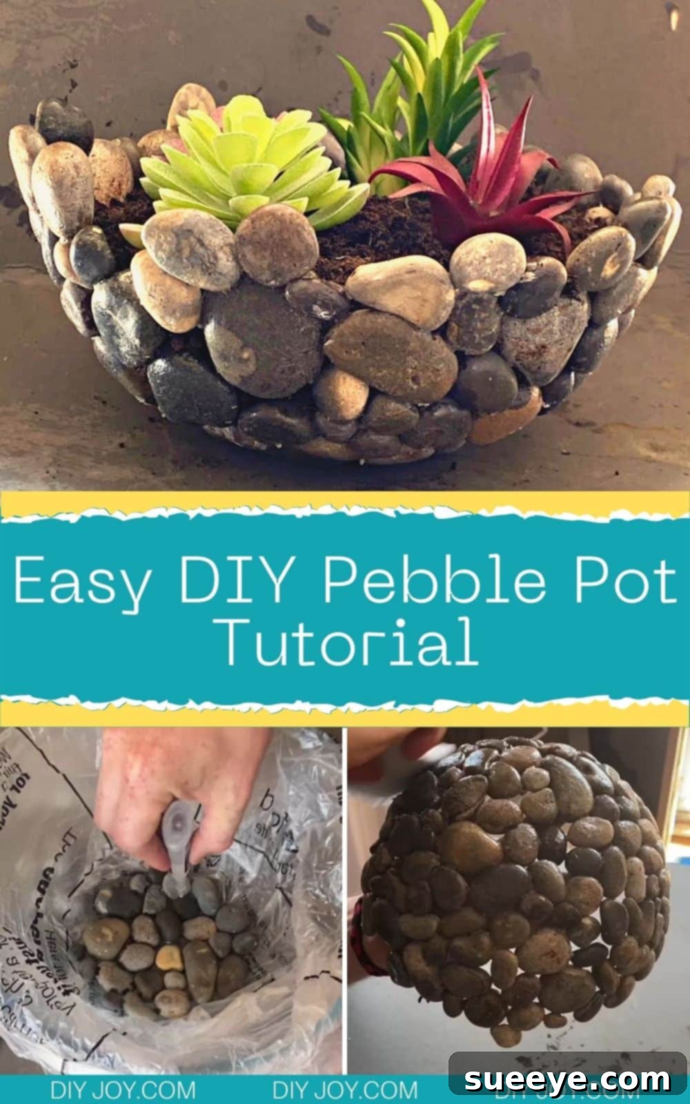 Crafting Your Own Pebble Pot 2 Pebble Pot - Easy Crafts with Rocks - How to Make a Pebble Pot