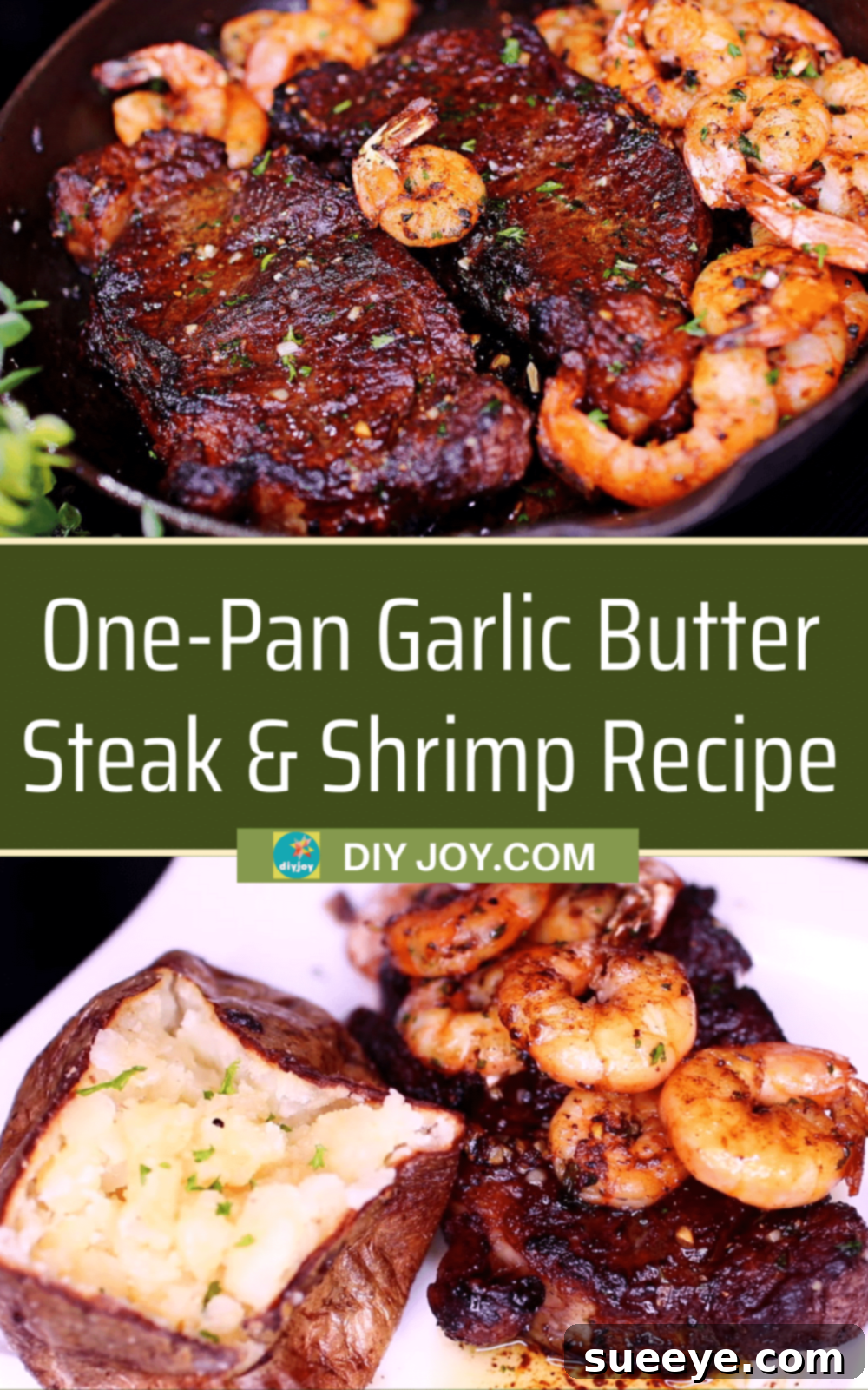 One-Pan Garlic Butter Steak & Shrimp Recipe - Dinner Ideas for a Quick Meal