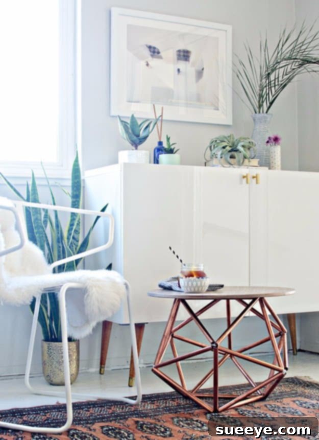 DIY Copper Pipe Himmeli Side Table DIY Copper Pipe Himmeli Side Table