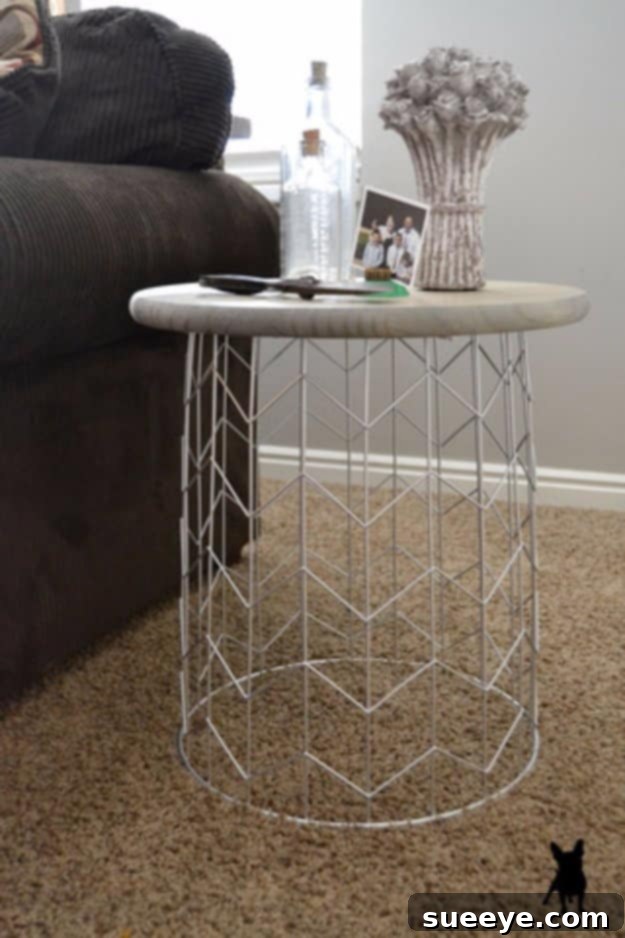 DIY Circo Wire Bin Side Table DIY Circo Wire Bin Side Table
