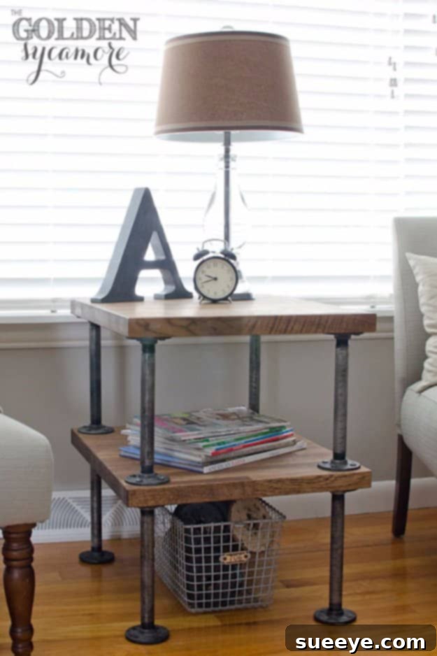 Industrial Side Table Tutorial Industrial Side Table Tutorial