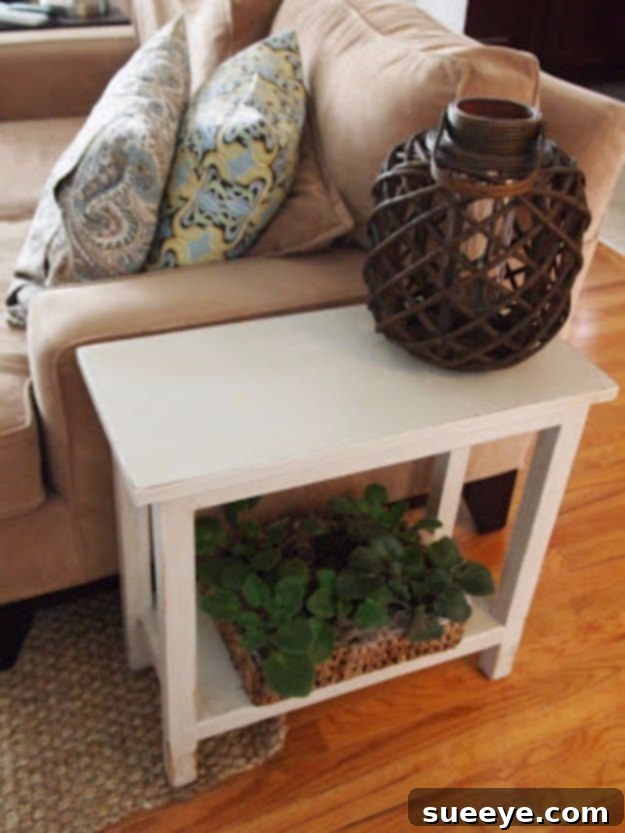Aged Finish Narrow DIY End Table Aged Finish Narrow DIY End Table