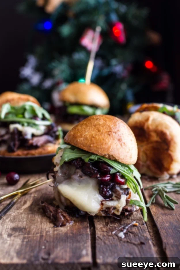 Gingery Steak & Brie Sliders - Gourmet 4th of July Appetizer what to serve at a july fourth party -steak sliders recipe