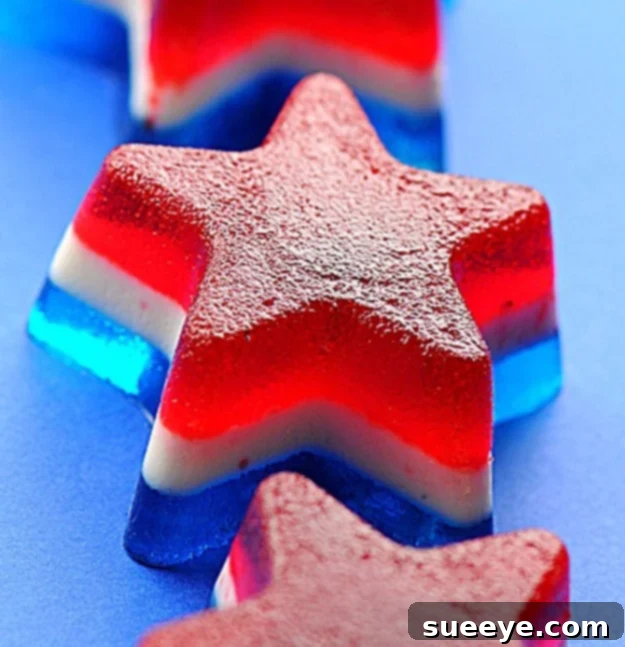 Bomb Pop Jello Shots - Adult 4th of July Treat Bomb Pop Jello Shots recipe for July 4th
