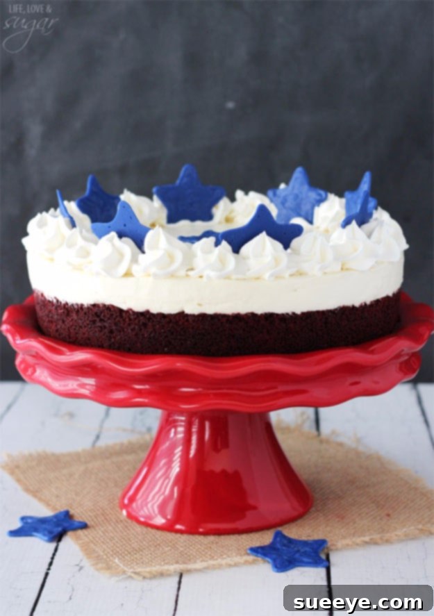 Red Velvet Blondie Cheesecake - Showstopping 4th of July Dessert July 4 cake recipes - red velvet cheesecake