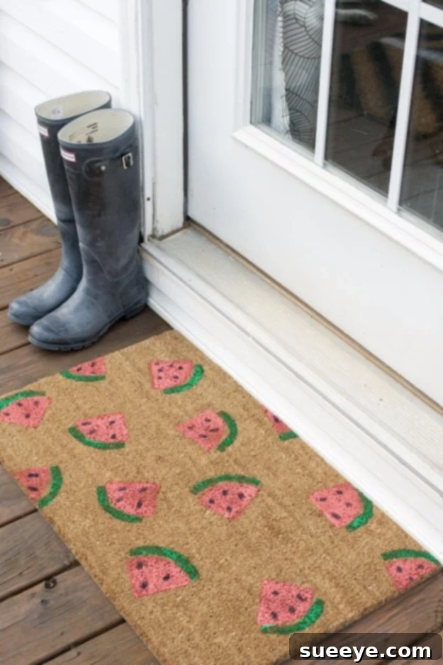 Watermelon Mat Watermelon Welcome Mat, a fresh and fruity design for a summer vibe
