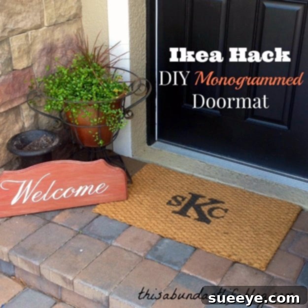 Monogrammed Doormat DIY Monogrammed Doormat, featuring a personalized initial for elegance