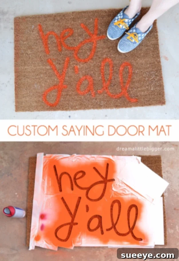 Custom Text Doormat Custom Text Doormat, allowing for personalized greetings or messages