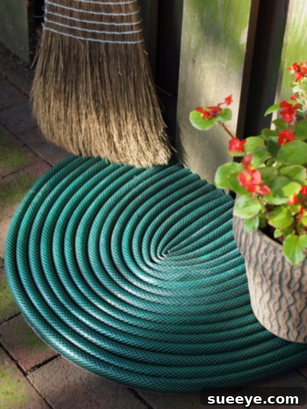 Garden Hose Doormat Garden Hose Doormat, a creative and durable upcycled design