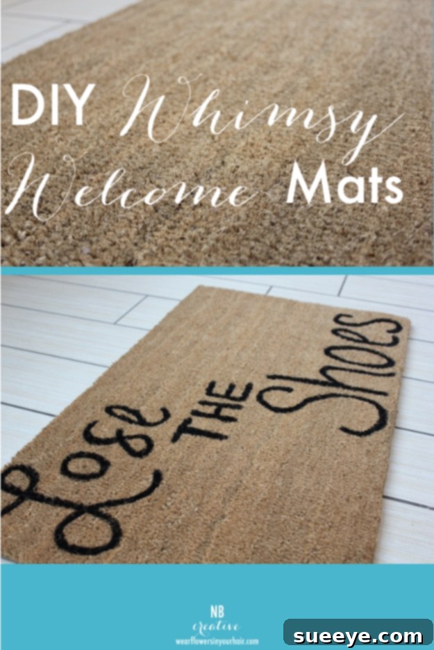 Whimsy Welcome Mat DIY Whimsy Welcome Mat, featuring an imaginative and playful design