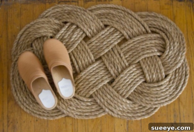 Woven Rope Doormat DIY Woven Rope Doormat, a sophisticated and durable nautical-inspired mat