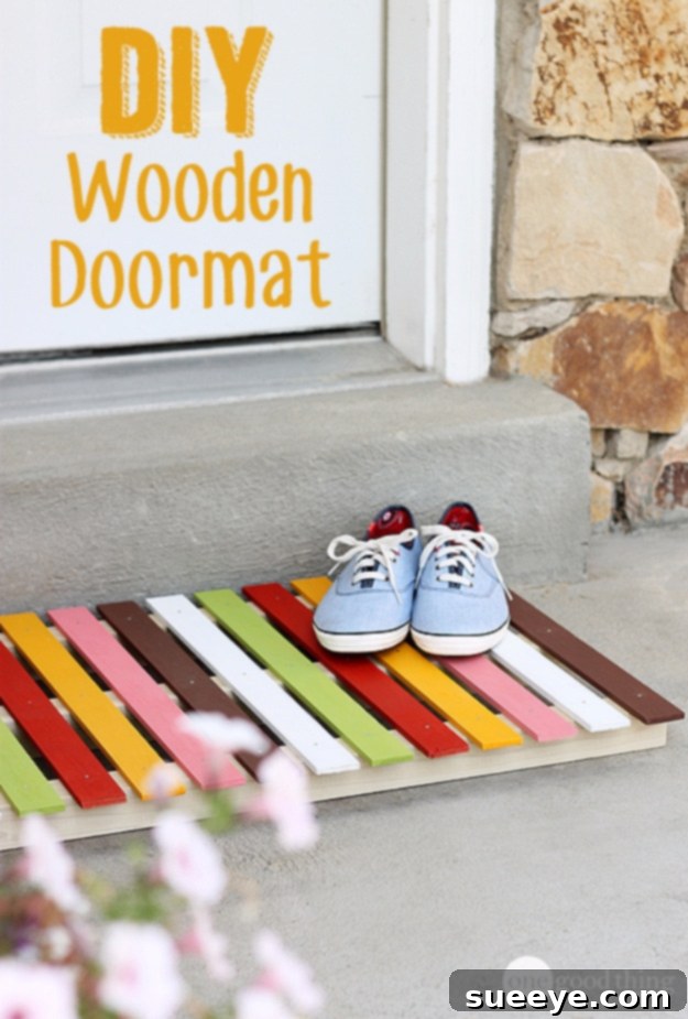 Colorful Wooden Mat Colorful Wooden Doormat, a bright and durable entryway accent