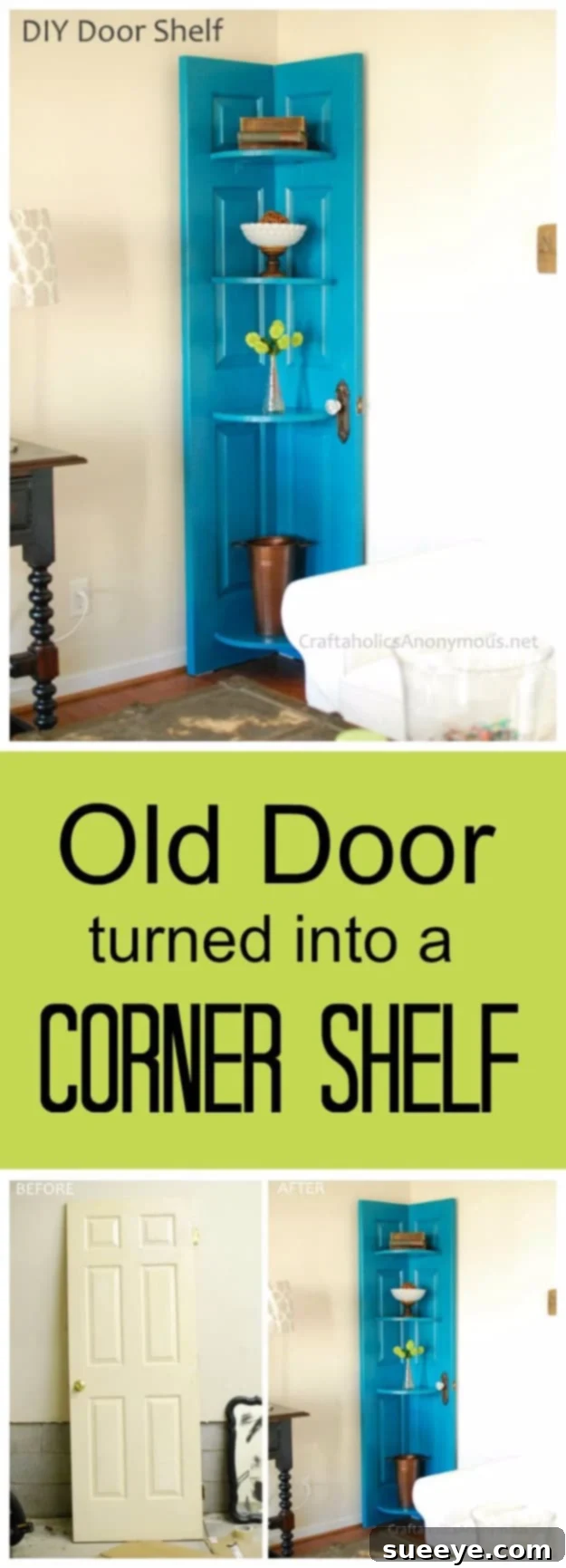 Innovative DIY corner door shelf for utilizing overlooked space