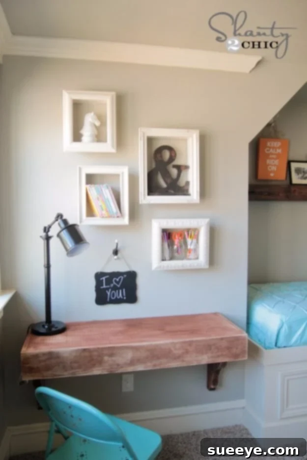 Decorative DIY frame shelves for unique visual interest and display