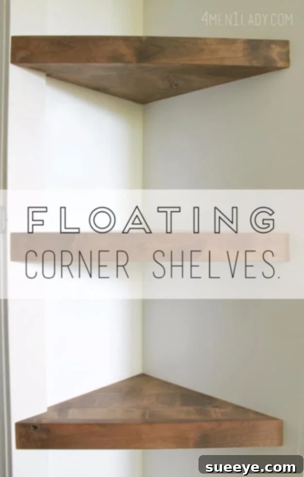 Space-saving DIY floating corner shelves for maximizing room utility