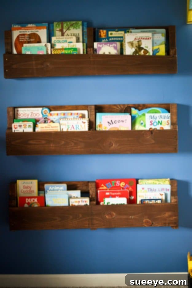 Rustic DIY wood pallet bookshelf for eco-friendly and charming storage