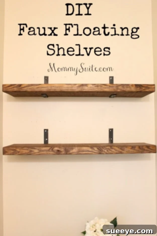 Budget-friendly DIY faux floating shelves for a clean, minimalist look