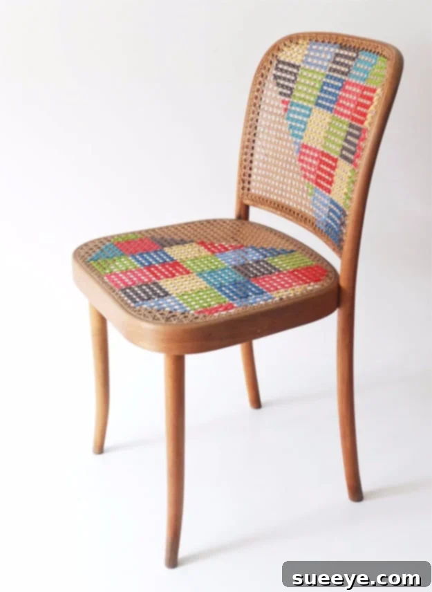 DIY Cross Stitch Chair Art DIY Cross Stitch Chair Art