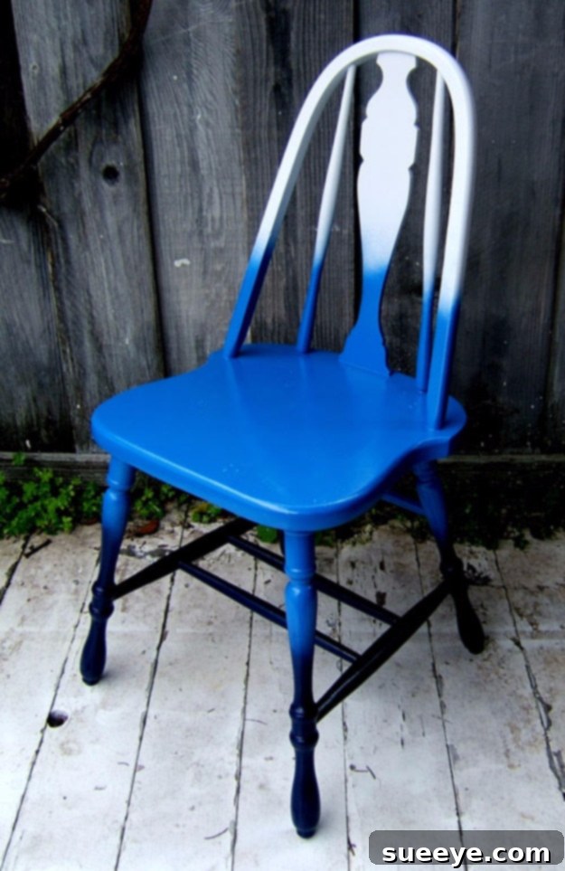 Shades Of Blue Ombre Chair DIY Shades Of Blue Ombre Chair DIY