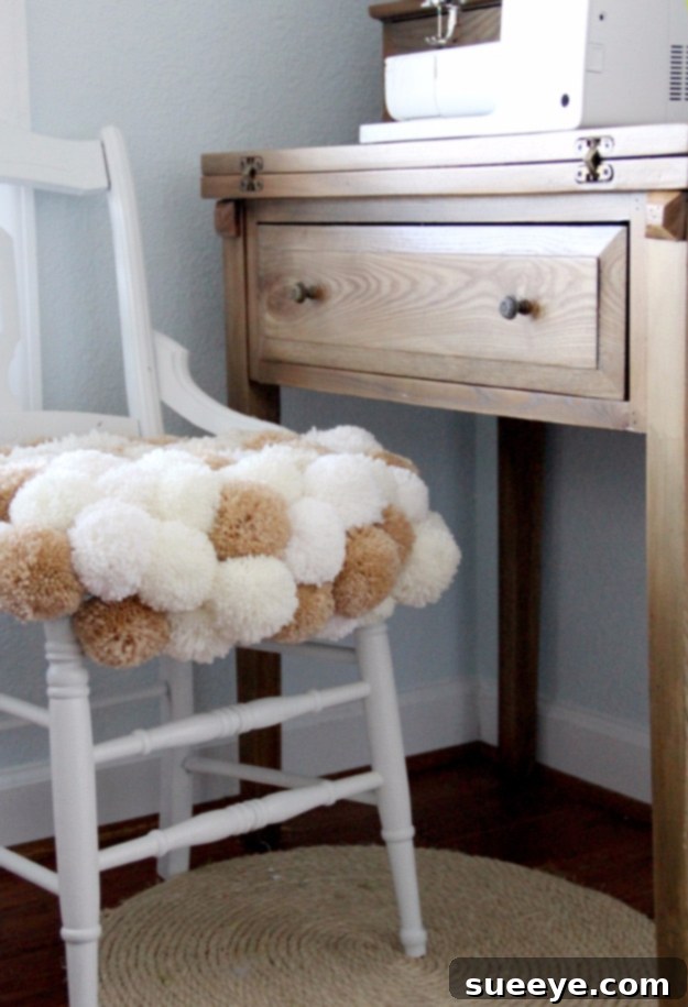 DIY Pom Pom Chair Fun Decor DIY Pom Pom Chair Fun Decor