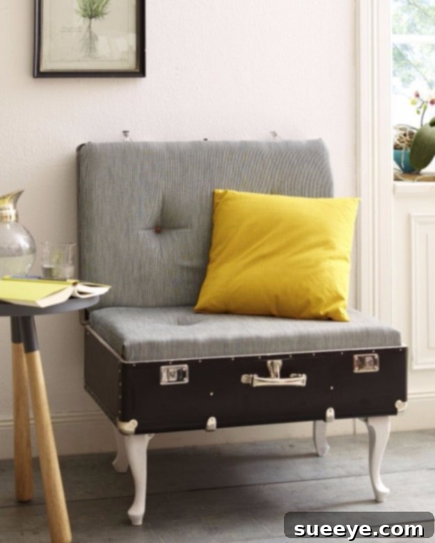 DIY Upcycled Suitcase Chair DIY Upcycled Suitcase Chair