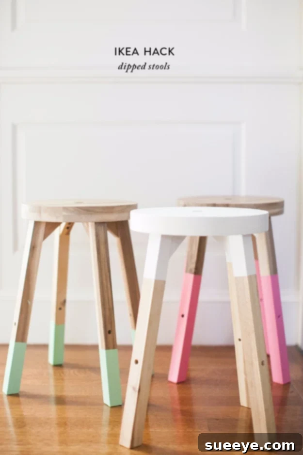 Ikea Hack Dipped Stools Ikea Hack Dipped Stools