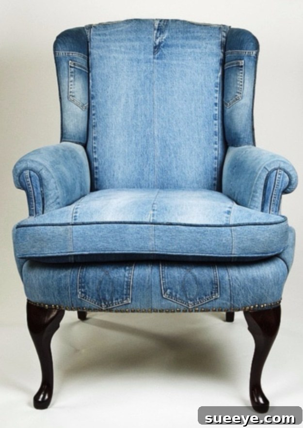 DIY Chair Renovation with Upcycled Jeans DIY Chair Renovation with Upcycled Jeans