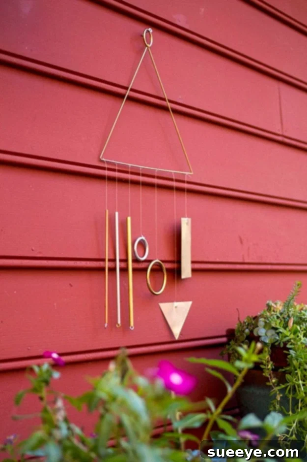 DIY Modern Wind Chime - Contemporary Outdoor Accent DIY Modern Wind Chime - Elegant Design with Copper Tubes for Soothing Tones