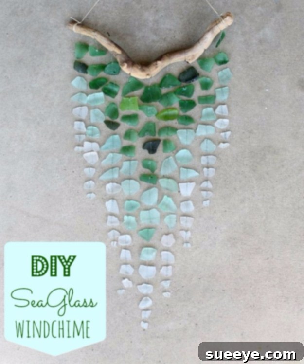 Coastal DIY Ombre Seaglass Wind Chime - Seaside Inspired Coastal DIY Ombre Seaglass Wind Chime - Beachy Decor with Gradient Colors
