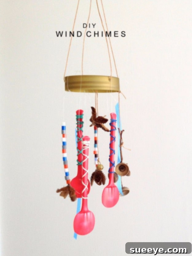 DIY Plastic Spoons Wind Chime - Whimsical Upcycling DIY Plastic Spoons Wind Chime - Upcycled Utensils for a Fun and Colorful Outdoor Decoration