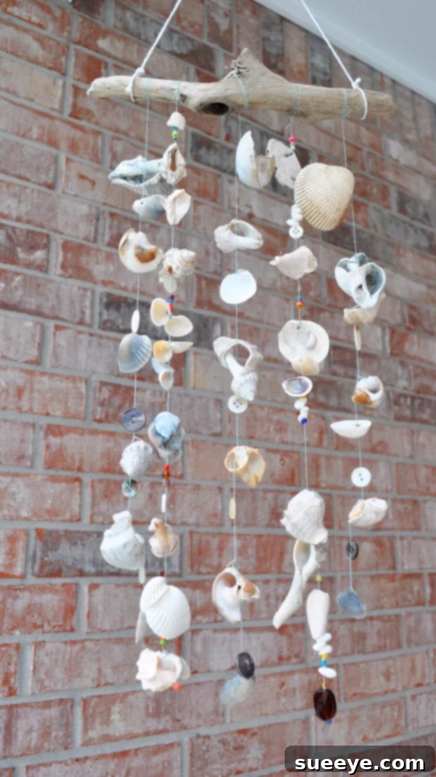 Seashore Wind Chimes - Coastal Home Decor Seashore Wind Chimes - Crafting with Collected Seashells for a Coastal Vibe