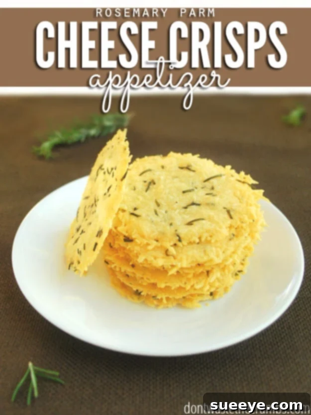 Simple Parmesan Cheese Crisps Party Snack Crunchy Rosemary Parmesan Cheese Crisps