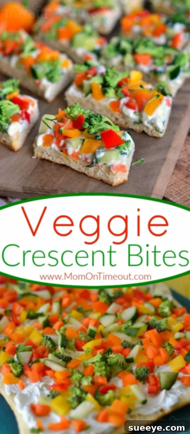 Quick & Easy Veggie Crescent Bites for Parties Colorful Veggie Crescent Bites with Ranch Cream Cheese