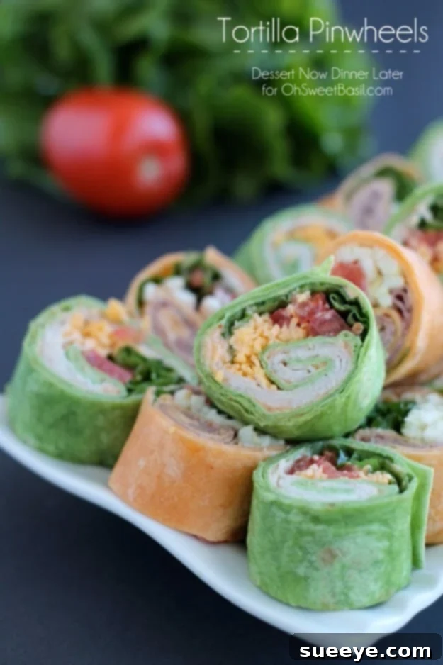 Simple Tortilla Pinwheels Party Snack Colorful and Easy Tortilla Pinwheels