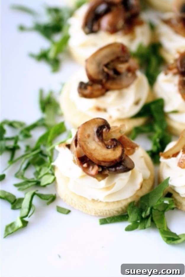 Elegant Mushroom Mascarpone Party Tarts Delicate Mushroom and Mascarpone Tarts