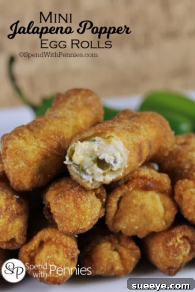 Spicy Mini Jalapeño Popper Egg Rolls for Parties Crispy Mini Jalapeño Popper Egg Rolls