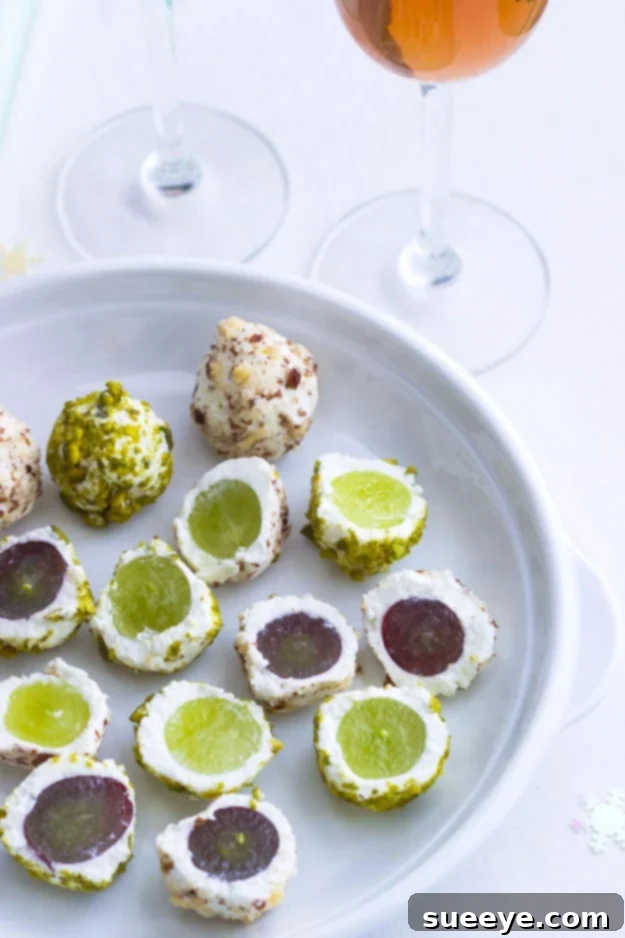 Quick Goat Cheese Grape Balls Party Appetizer Elegant Goat Cheese Grape Balls with Crunchy Nuts