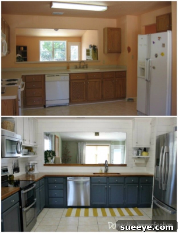Affordable Farmhouse Kitchen Design DIY Kitchen Makeover - Budget Farmhouse Kitchen
