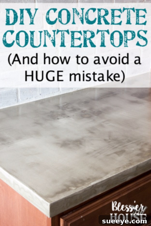 DIY Kitchen Makeover - Feather Finish Concrete Countertops