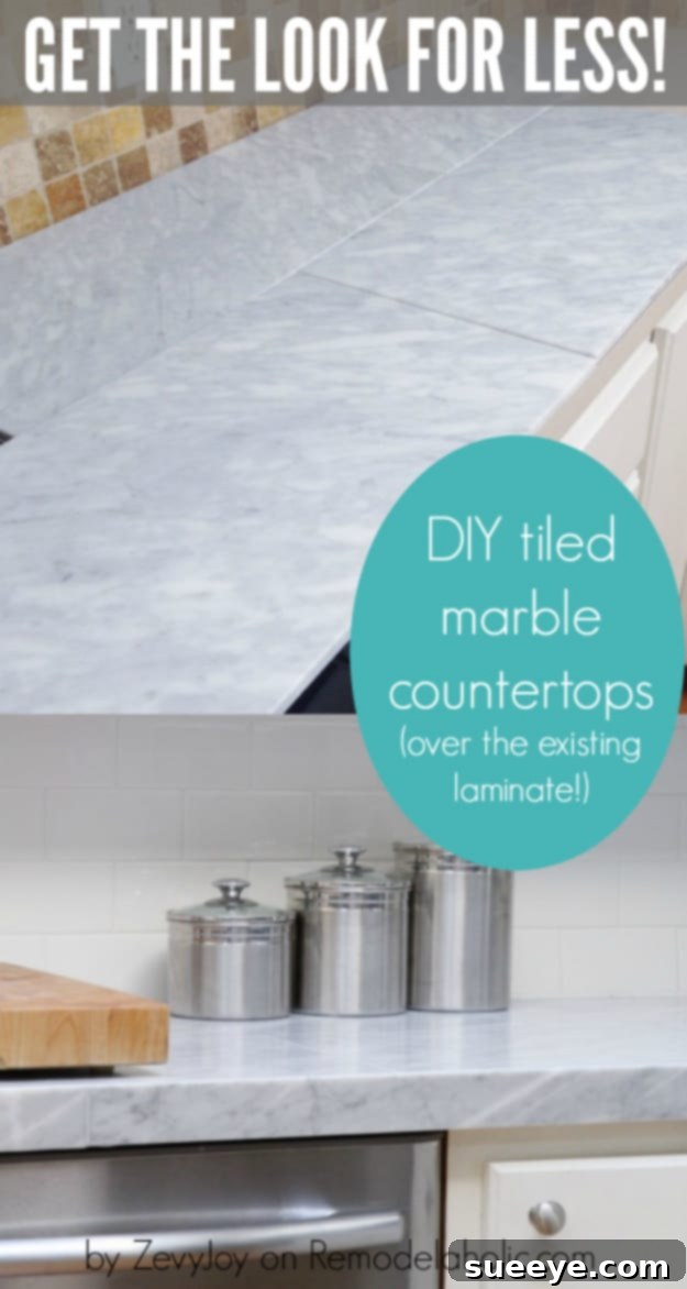 DIY Kitchen Makeover - Faux Marble Countertop