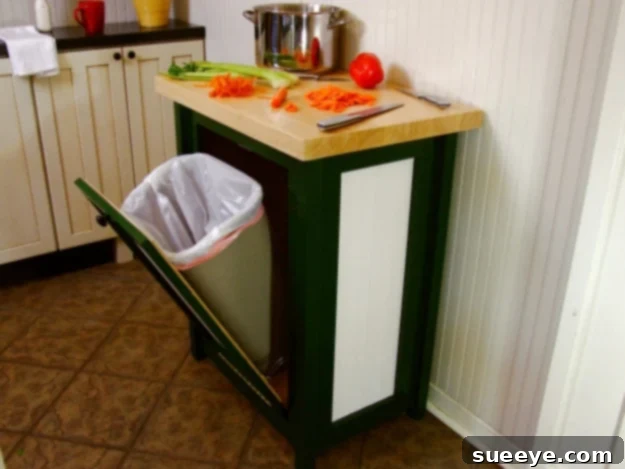 DIY Kitchen Makeover - Trash Bin Butcher Block