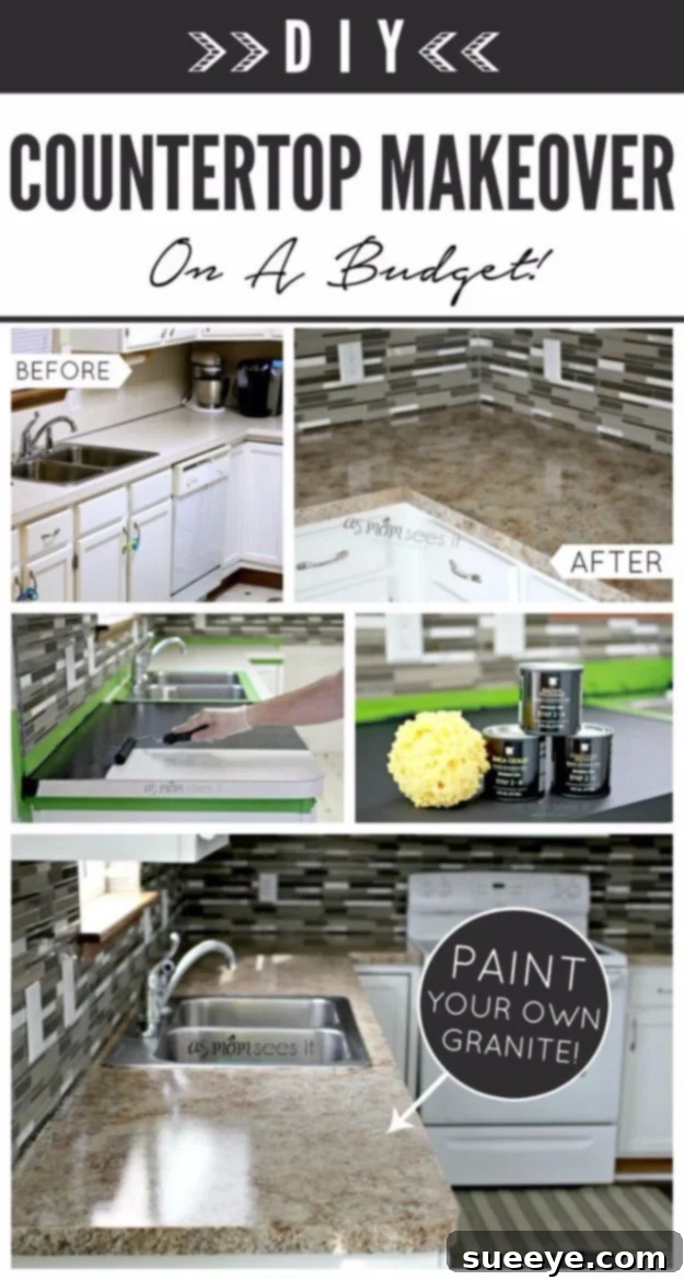 DIY Kitchen Makeover - Granite Counter Remodel