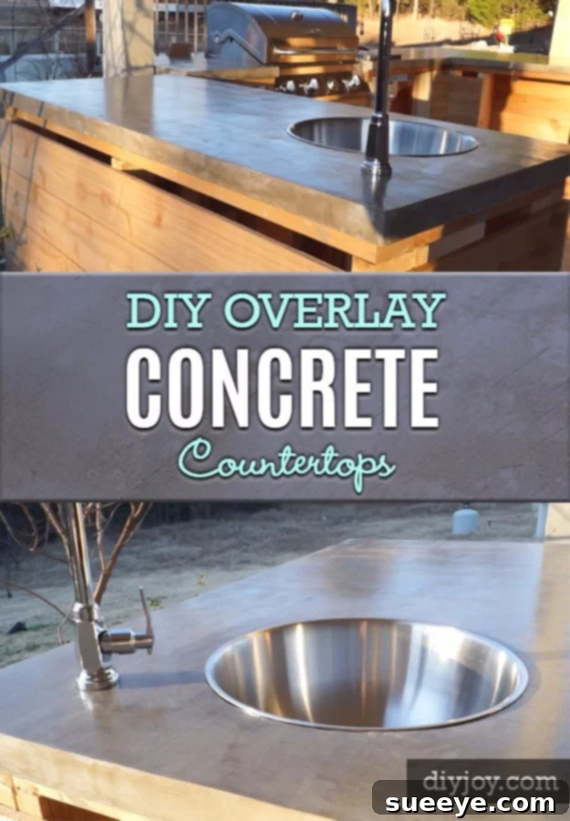 DIY Kitchen Makeover - Concrete Overlay Countertops