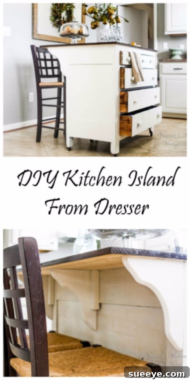 DIY Kitchen Makeover - Dresser Kitchen Island