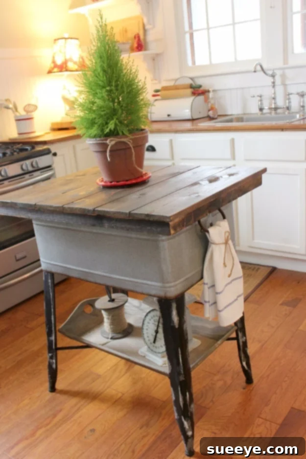 DIY Kitchen Makeover - Wash Tub Kitchen Island