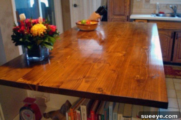 DIY Kitchen Makeover - Stain Waterproof Wood Countertop