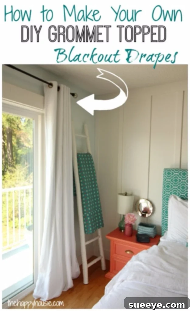 DIY Grommet Topped Blackout Drapes DIY Grommet Topped Blackout Drapes for style and superior light control